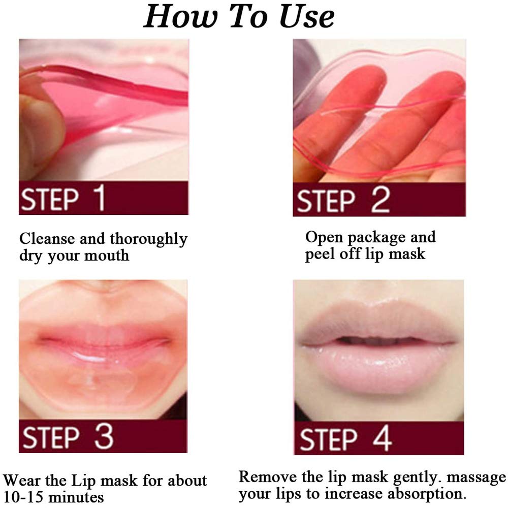 Sobre con Lip Mask | Collagen Crystal Pink Lip Care Gel Pads