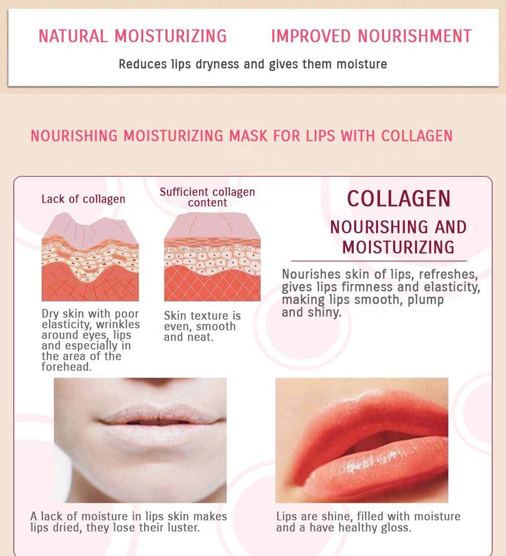 Sobre con Lip Mask | Collagen Crystal Pink Lip Care Gel Pads