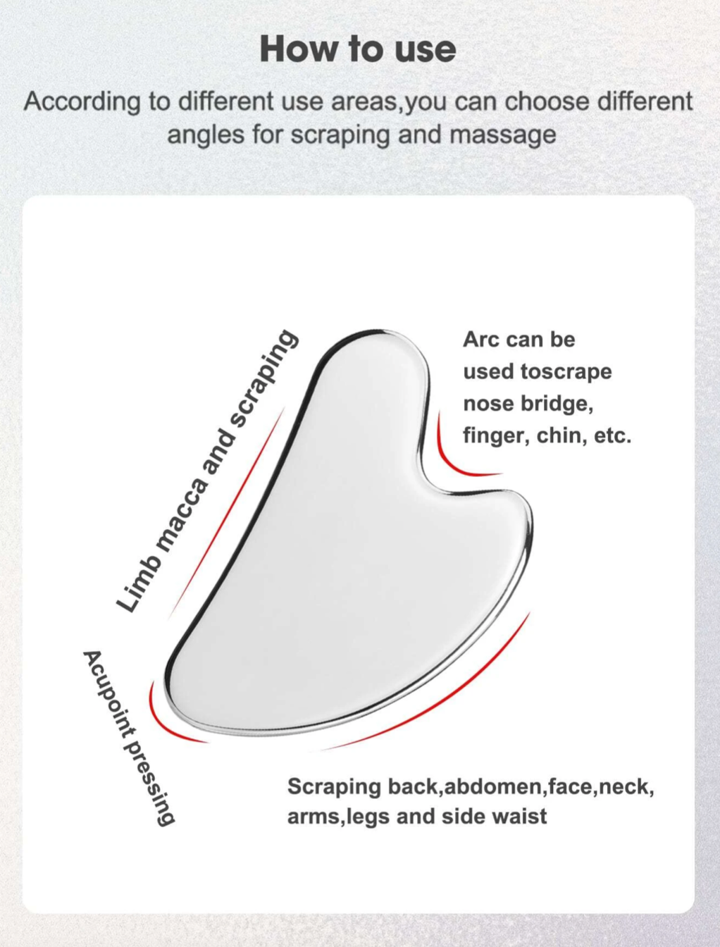 Gua Sha Facial - Acero inoxidable